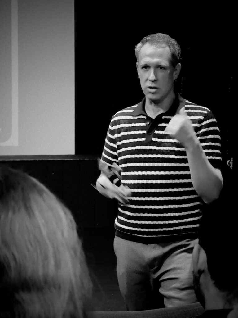 Dustin Lewis teaching an acting class