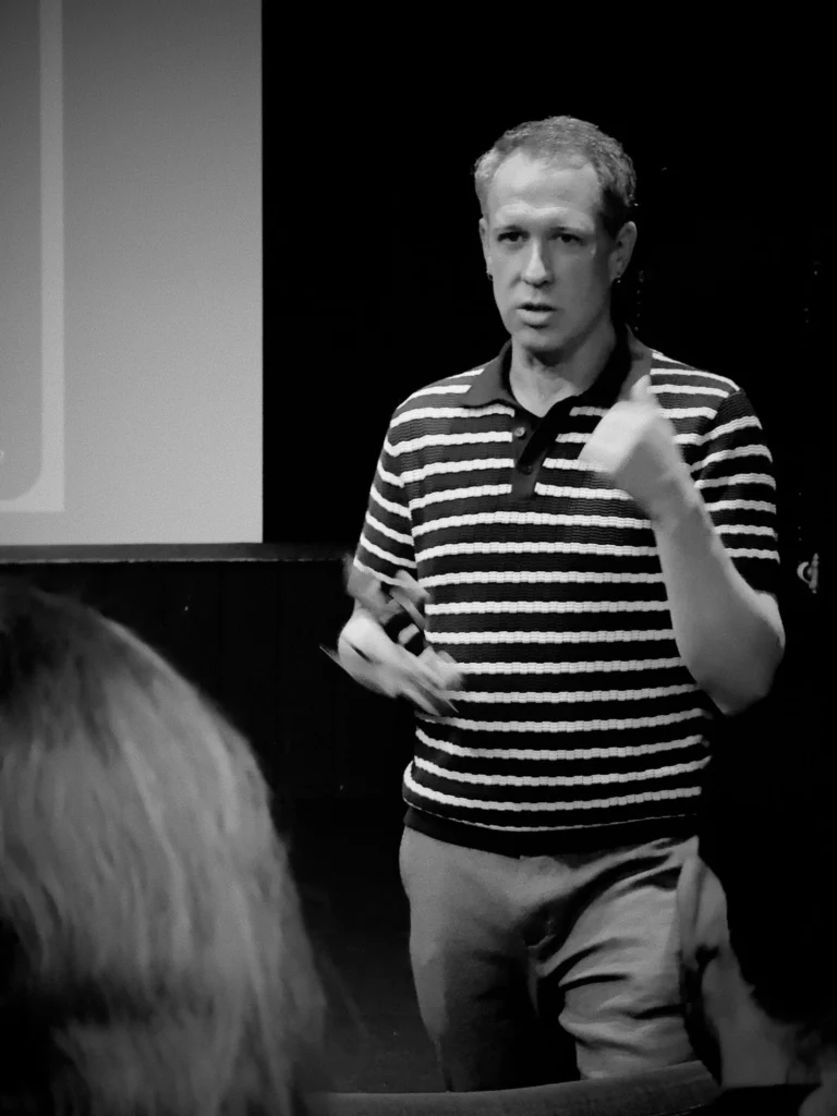 Dustin Lewis teaching an acting class